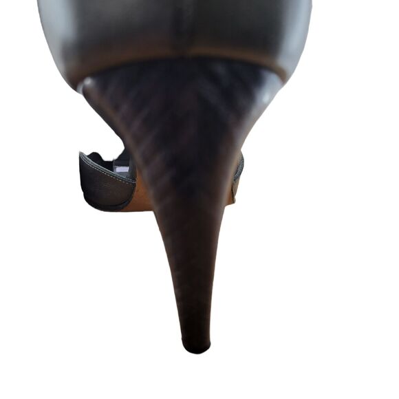 Bottega Veneta Heels Wide Cutout Ankle Cuff Metallic Pewter Silver Leather 6.5 - Picture 8 of 13